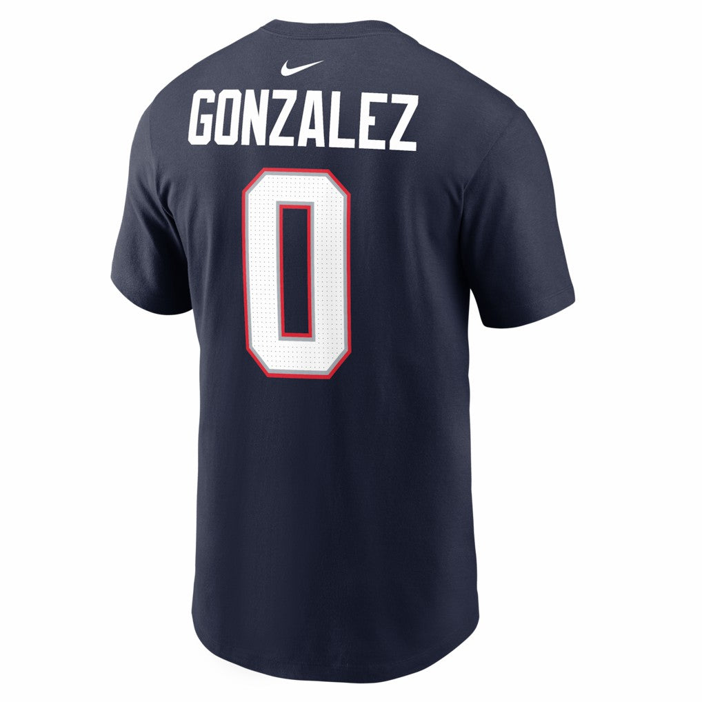 New England Patriots Christian Gonzalez  Super Bowl LX Patch Name & Number T-Shirt | NFL US