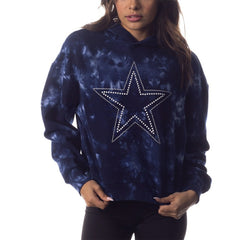 Dallas Cowboys The Wild Collective Women's Tie-Dye Cropped Pullover Hoodie | NFL Online