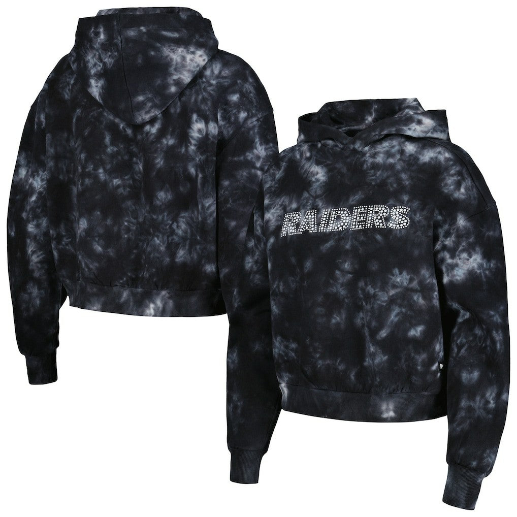 Las Vegas Raiders The Wild Collective Women's Tie-Dye Cropped Pullover Hoodie | NFL Online