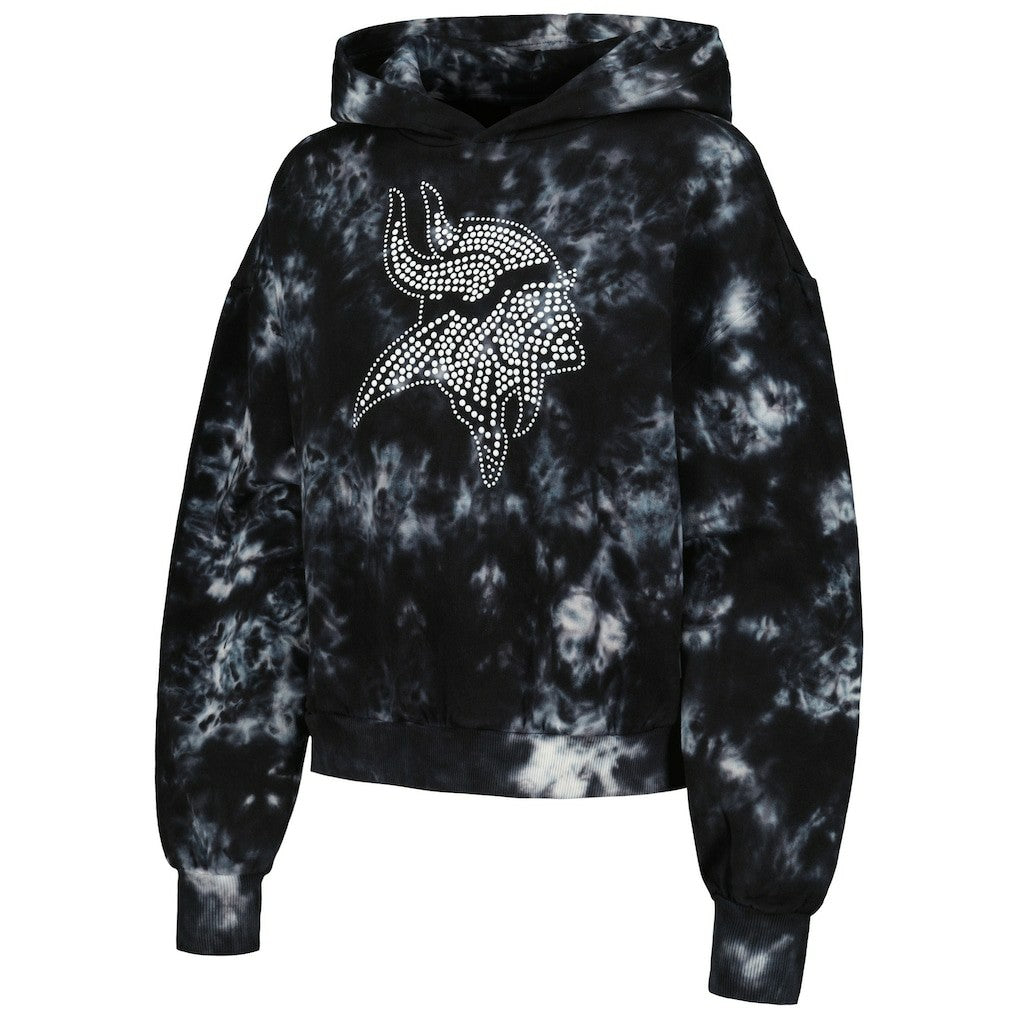 Minnesota Vikings The Wild Collective Women's Tie-Dye Cropped Pullover Hoodie | NFL On sale