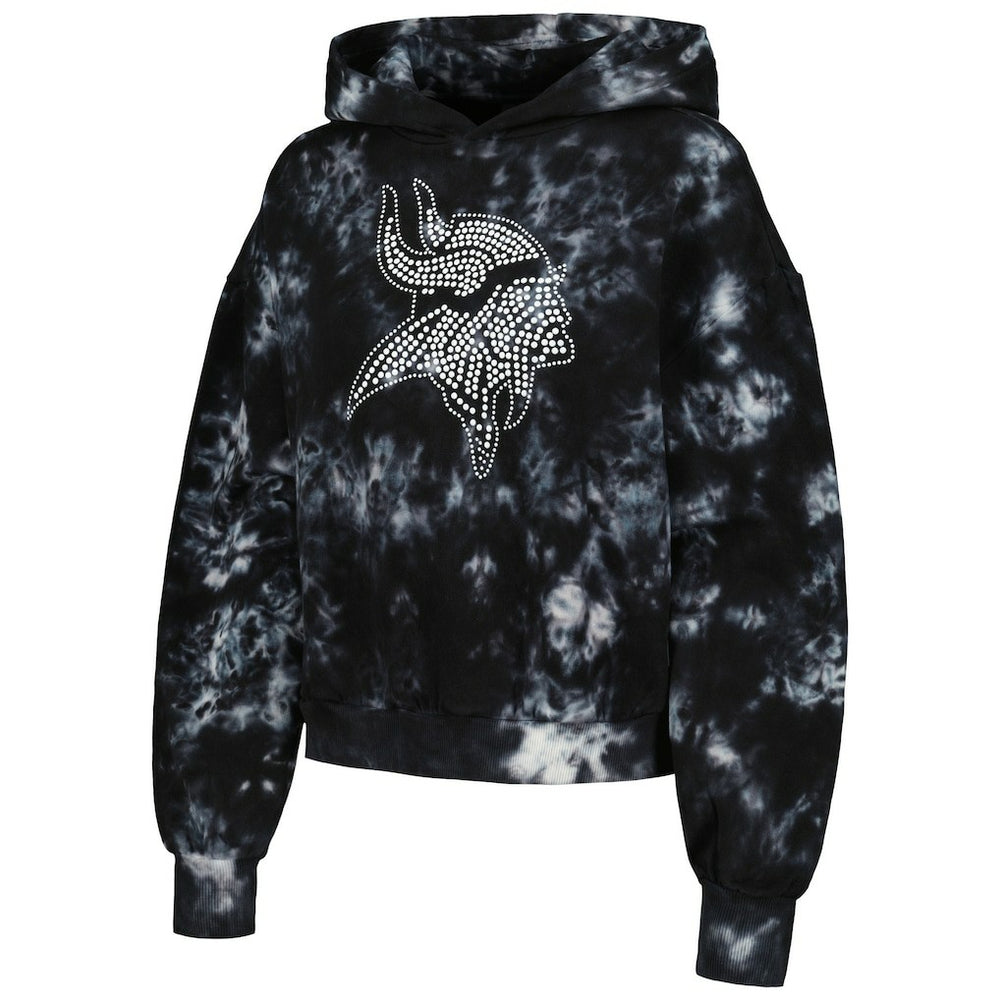 Minnesota Vikings The Wild Collective Women's Tie-Dye Cropped Pullover Hoodie | NFL On sale