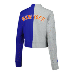 New York Mets Terez Women's Cropped Button-Up Cardigan - MLB