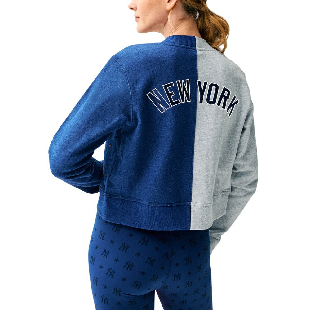 New York Yankees Terez Women's Cropped Button-Up Cardigan - MLB