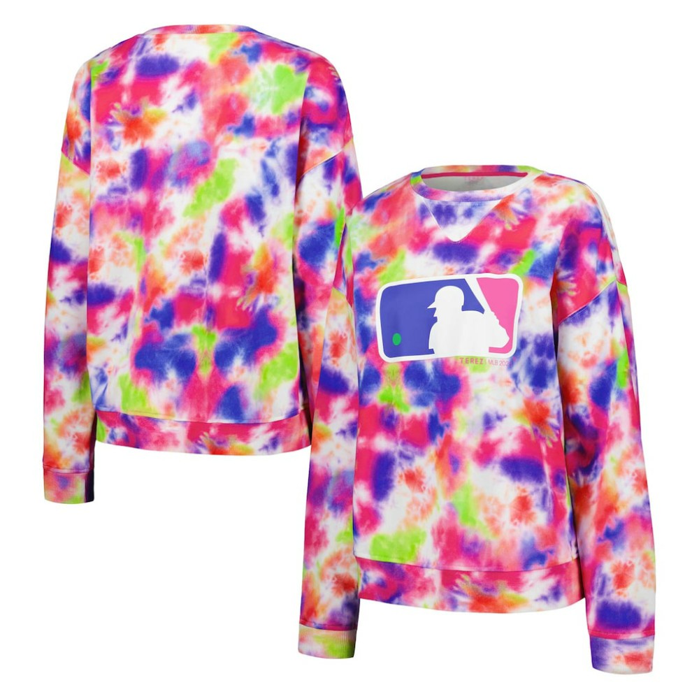 MLB Batterman Terez Neon Tie-Dye Pullover Sweatshirt - MLB Pullover
