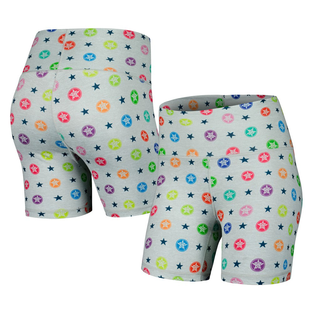Houston Astros Terez Women's TLC Rainbow Shorts - MLB Shorts
