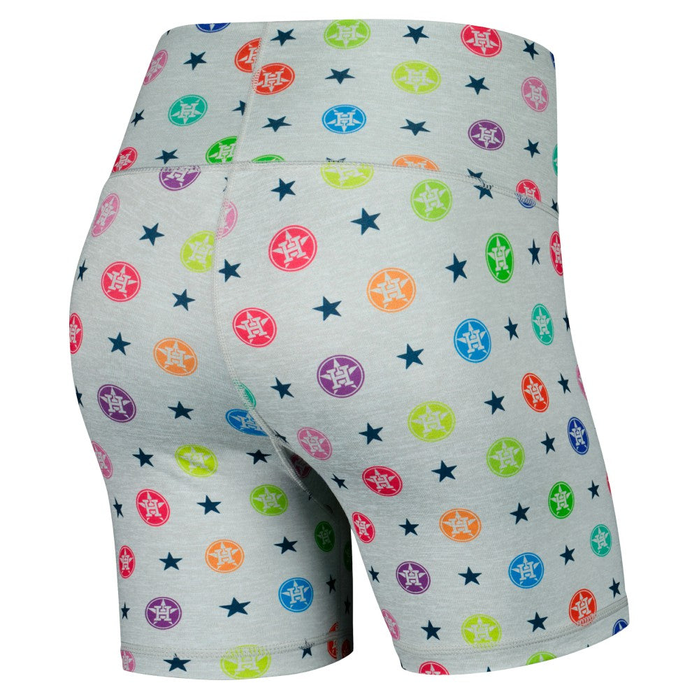 Houston Astros Terez Women's TLC Rainbow Shorts - MLB Shorts
