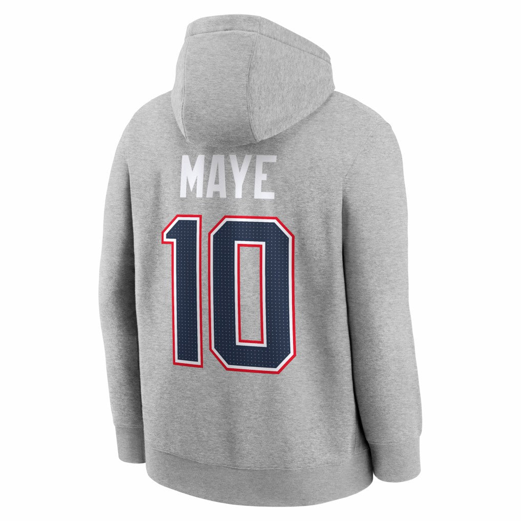 New England Patriots Drake Maye  Super Bowl LX Patch Name & Number Hoodie | NFL Outlet