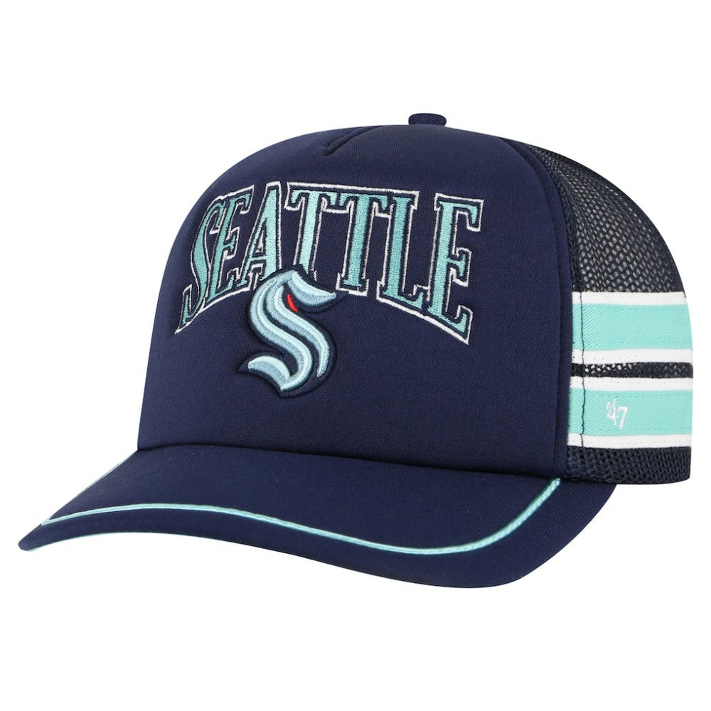 Seattle Kraken '47 Sideband Stripes Trucker Snapback Hat -  NHL Hats