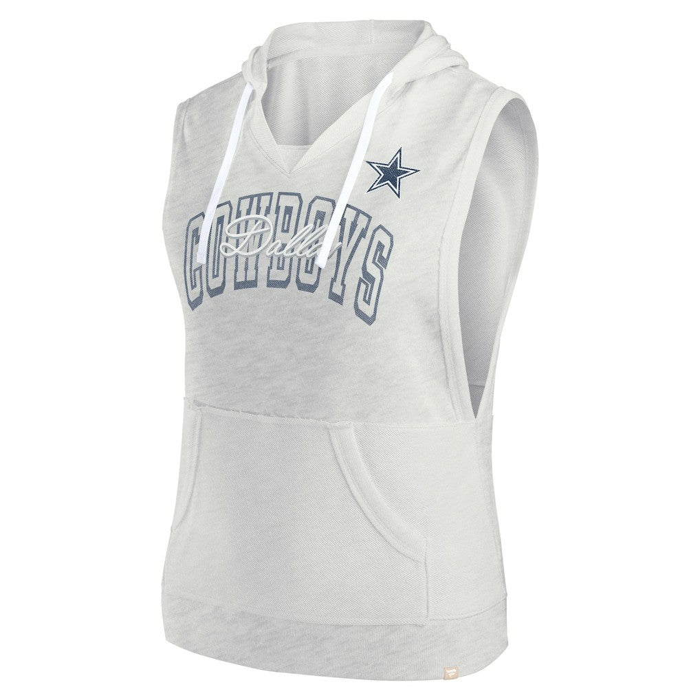 Dallas Cowboys Women's Lounge Script Sleeveless V-Neck Pullover Hoodie | NFL Near me