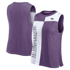 Baltimore Ravens Women's Script Color Block Tank Top | NFL Online