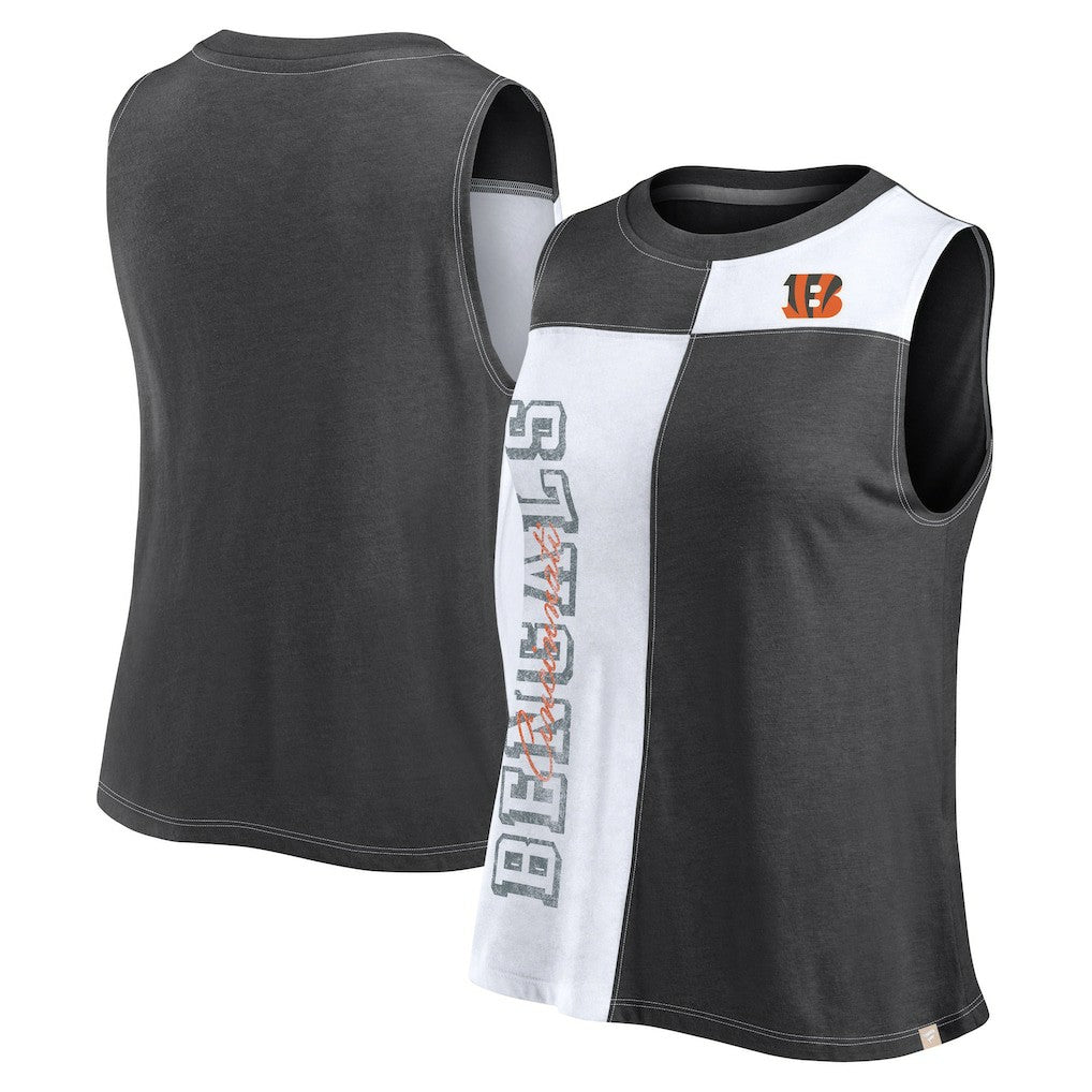 Cincinnati Bengals Women's Script Color Block Tank Top | NFL Discount