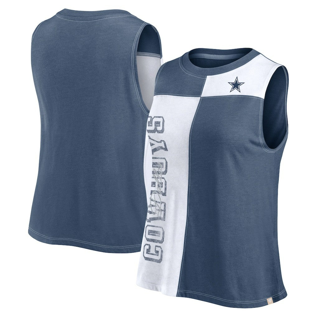 Dallas Cowboys Women's Script Color Block Tank Top | NFL Outlet