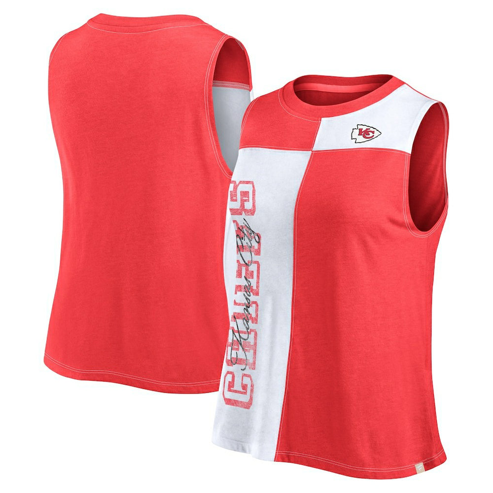 Kansas City Chiefs Women's Script Color Block Tank Top | NFL Discount