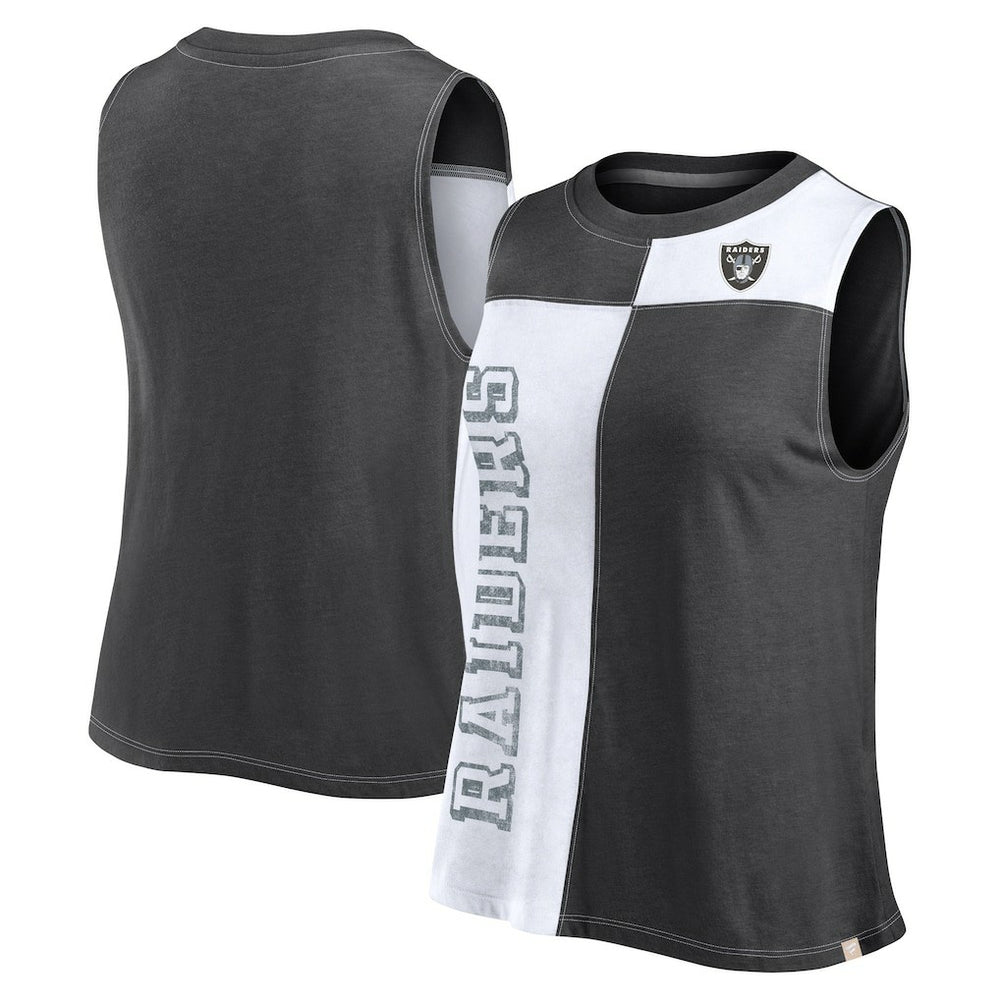 Las Vegas Raiders Women's Script Color Block Tank Top | NFL Discount