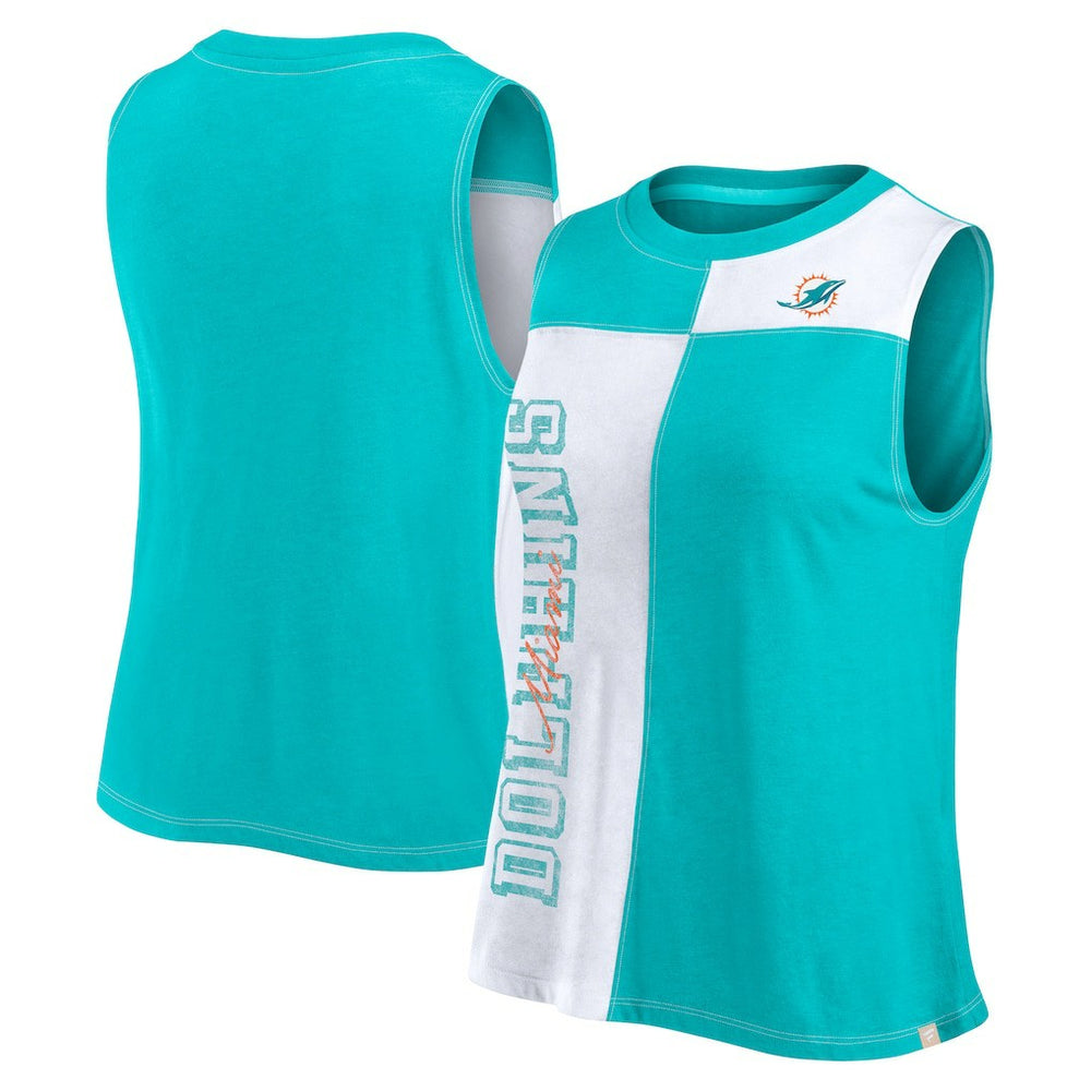 Miami Dolphins Women's Script Color Block Tank Top | NFL On sale