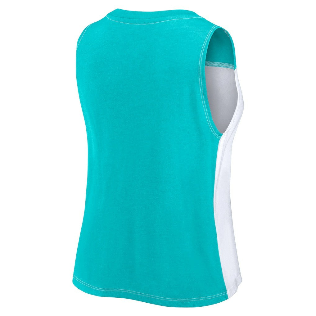 Miami Dolphins Women's Script Color Block Tank Top | NFL On sale