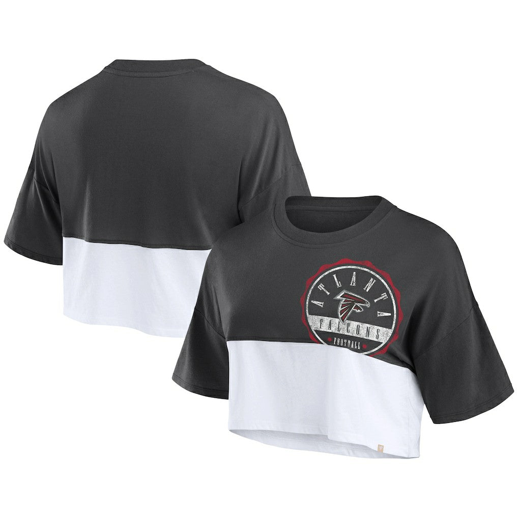 Atlanta Falcons Women's Boxy Color Split Cropped T-Shirt | NFL New