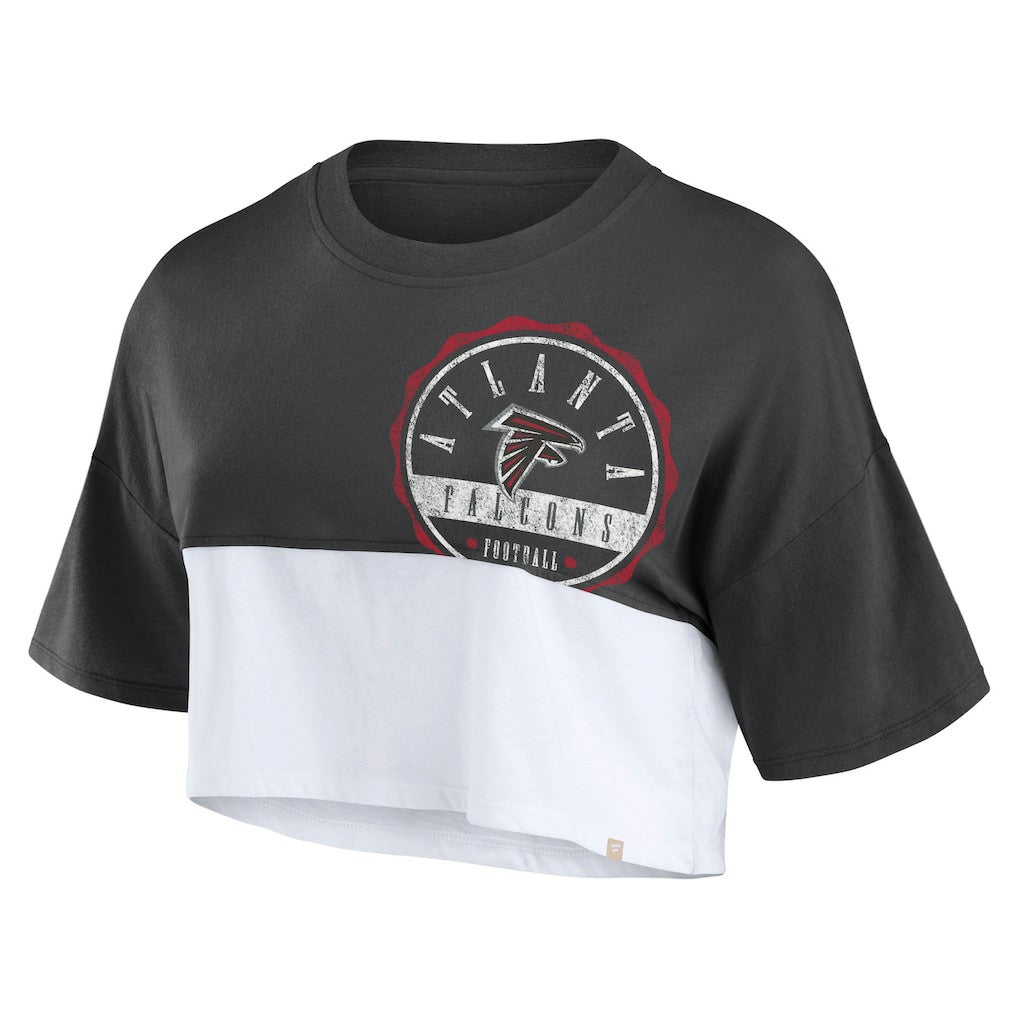Atlanta Falcons Women's Boxy Color Split Cropped T-Shirt | NFL New
