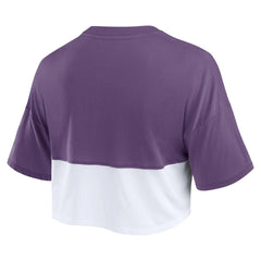 Baltimore Ravens Women's Boxy Color Split Cropped T-Shirt | NFL Outlet