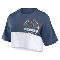 Chicago Bears Women's Boxy Color Split Cropped T-Shirt | NFL Hot