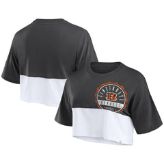 Cincinnati Bengals Women's Boxy Color Split Cropped T-Shirt | NFL On sale