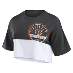 Cincinnati Bengals Women's Boxy Color Split Cropped T-Shirt | NFL On sale