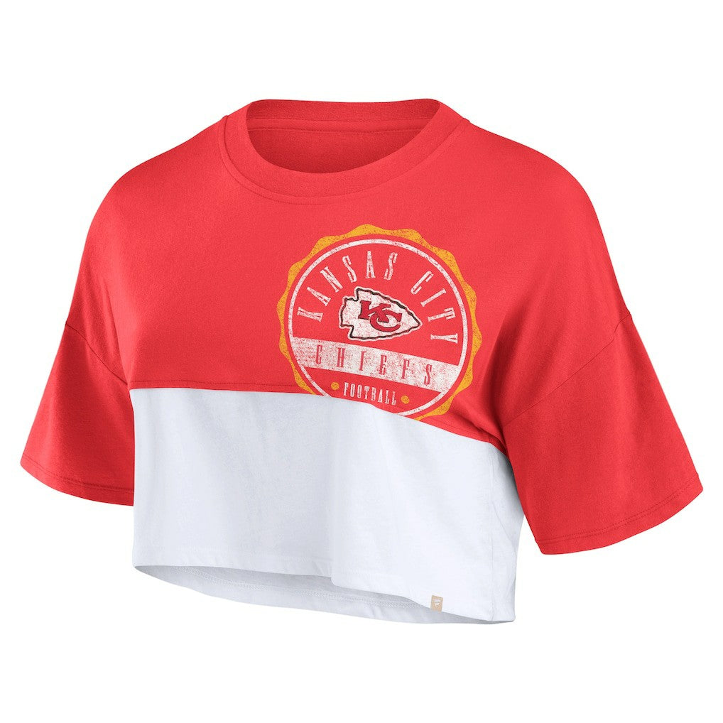 Kansas City Chiefs Women's Boxy Color Split Cropped T-Shirt | NFL US