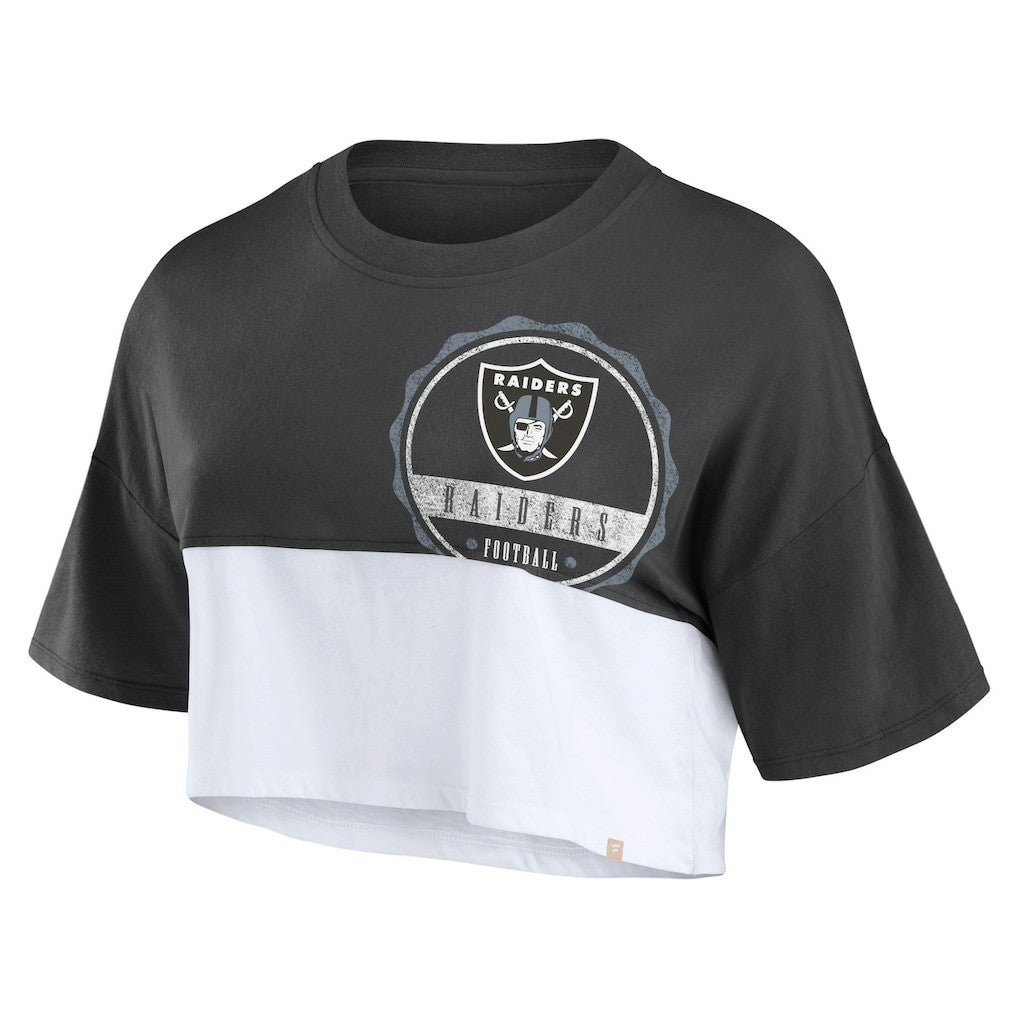 Las Vegas Raiders Women's Boxy Color Split Cropped T-Shirt | NFL New