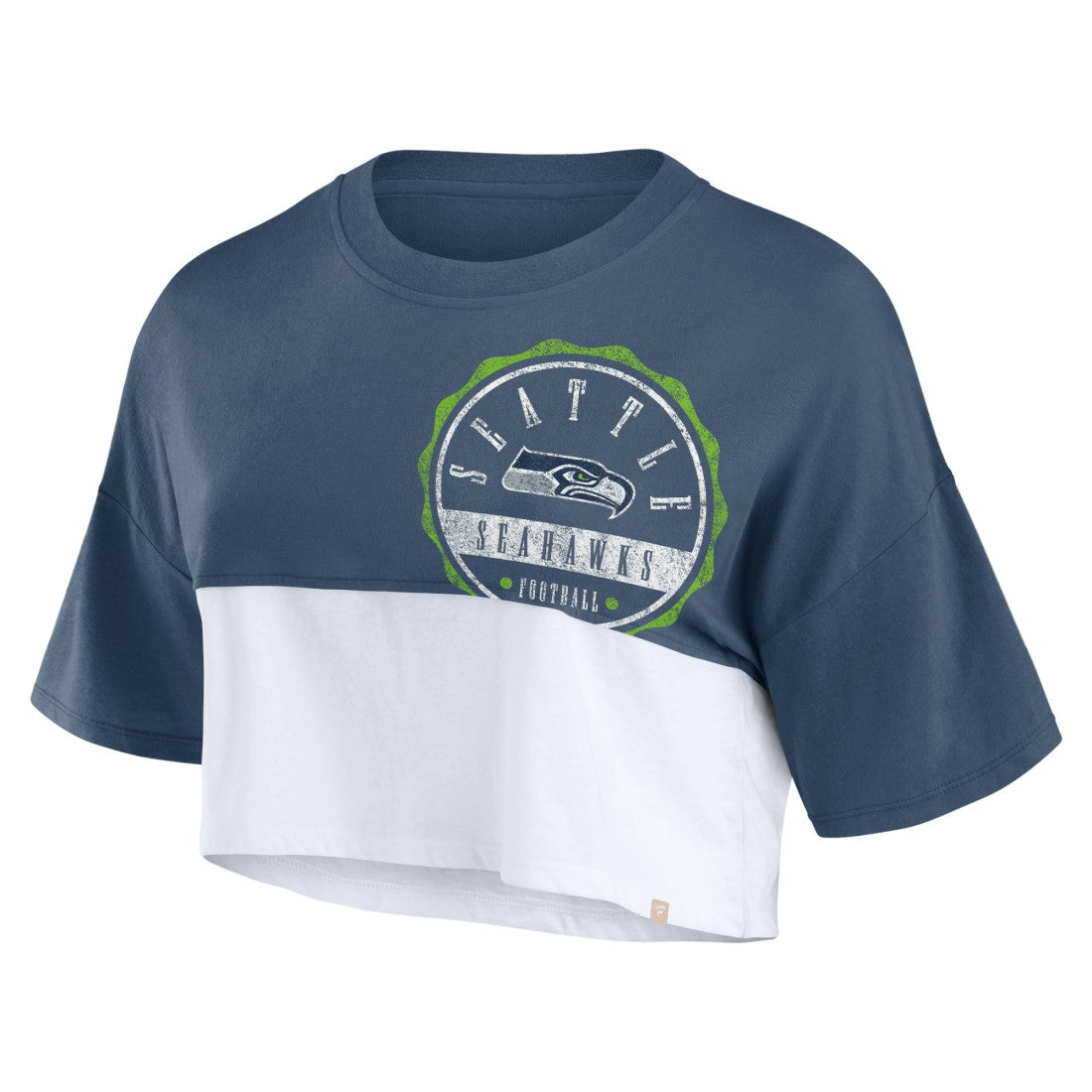 Seattle Seahawks Women's Boxy Color Split Cropped T-Shirt | NFL US