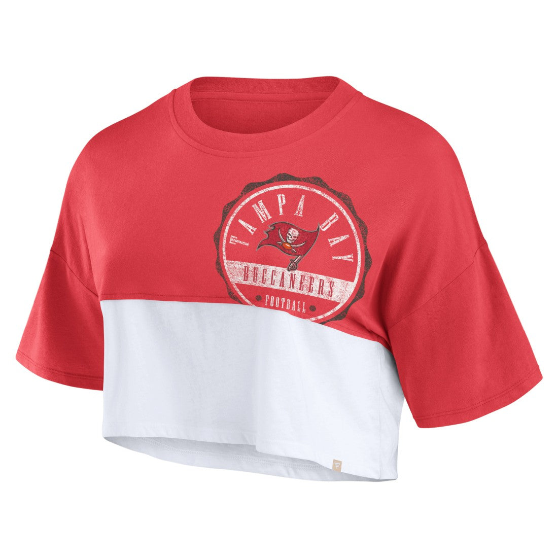 Tampa Bay Buccaneers Women's Boxy Color Split Cropped T-Shirt | NFL Sale