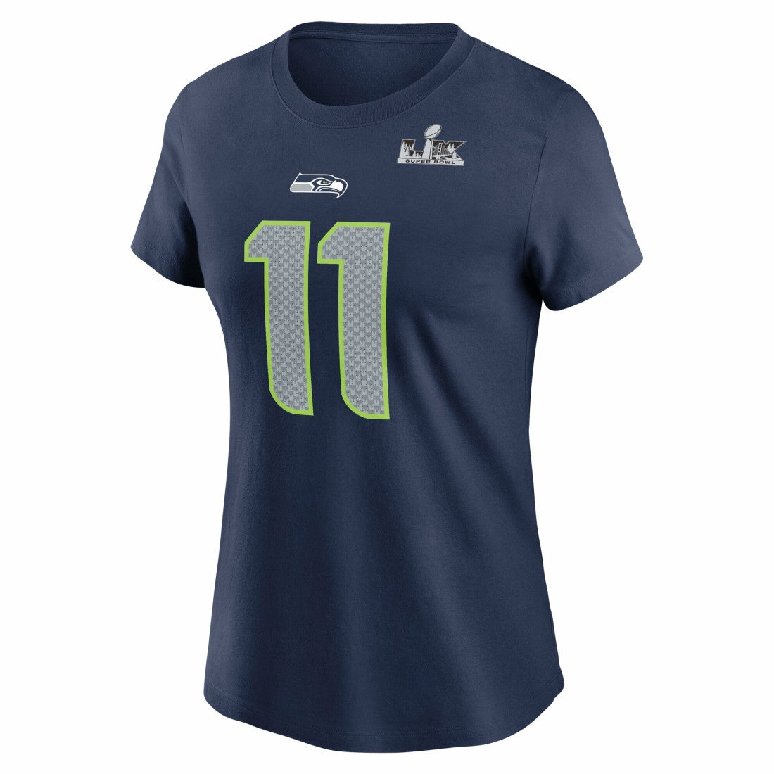 Seattle Seahawks Jaxon Smith-Njigba  Women's Super Bowl LX Patch Name & Number T-Shirt | NFL Outlet