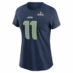 Seattle Seahawks Jaxon Smith-Njigba  Women's Super Bowl LX Patch Name & Number T-Shirt | NFL Outlet