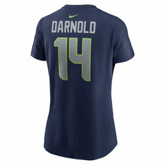 Seattle Seahawks Sam Darnold  Women's Super Bowl LX Patch Name & Number T-Shirt | NFL Outlet