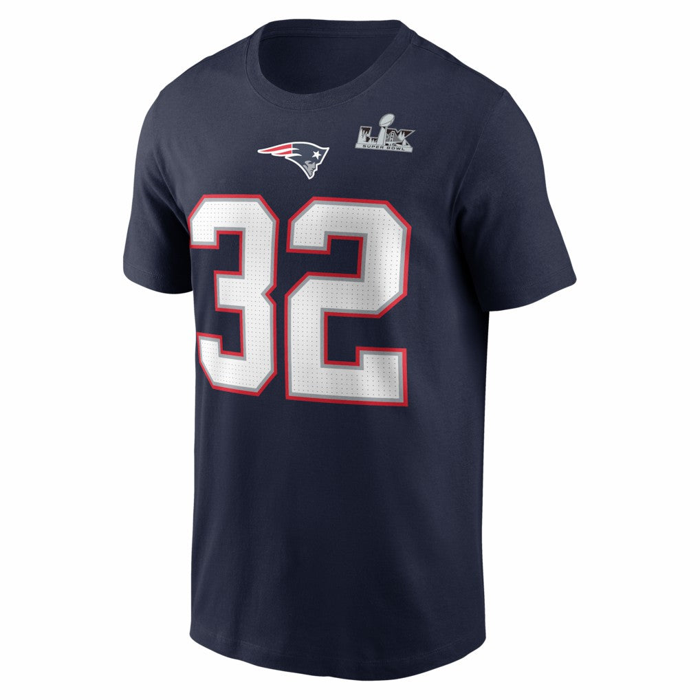 New England Patriots TreVeyon Henderson  Super Bowl LX Patch Name & Number T-Shirt | NFL Online