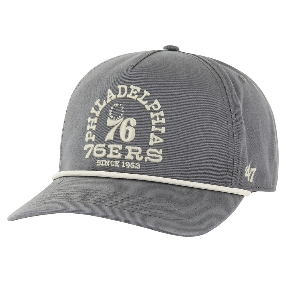 Charcoal Philadelphia 76ers '47 Canyon Ranchero Hitch Adjustable Hat | NBA