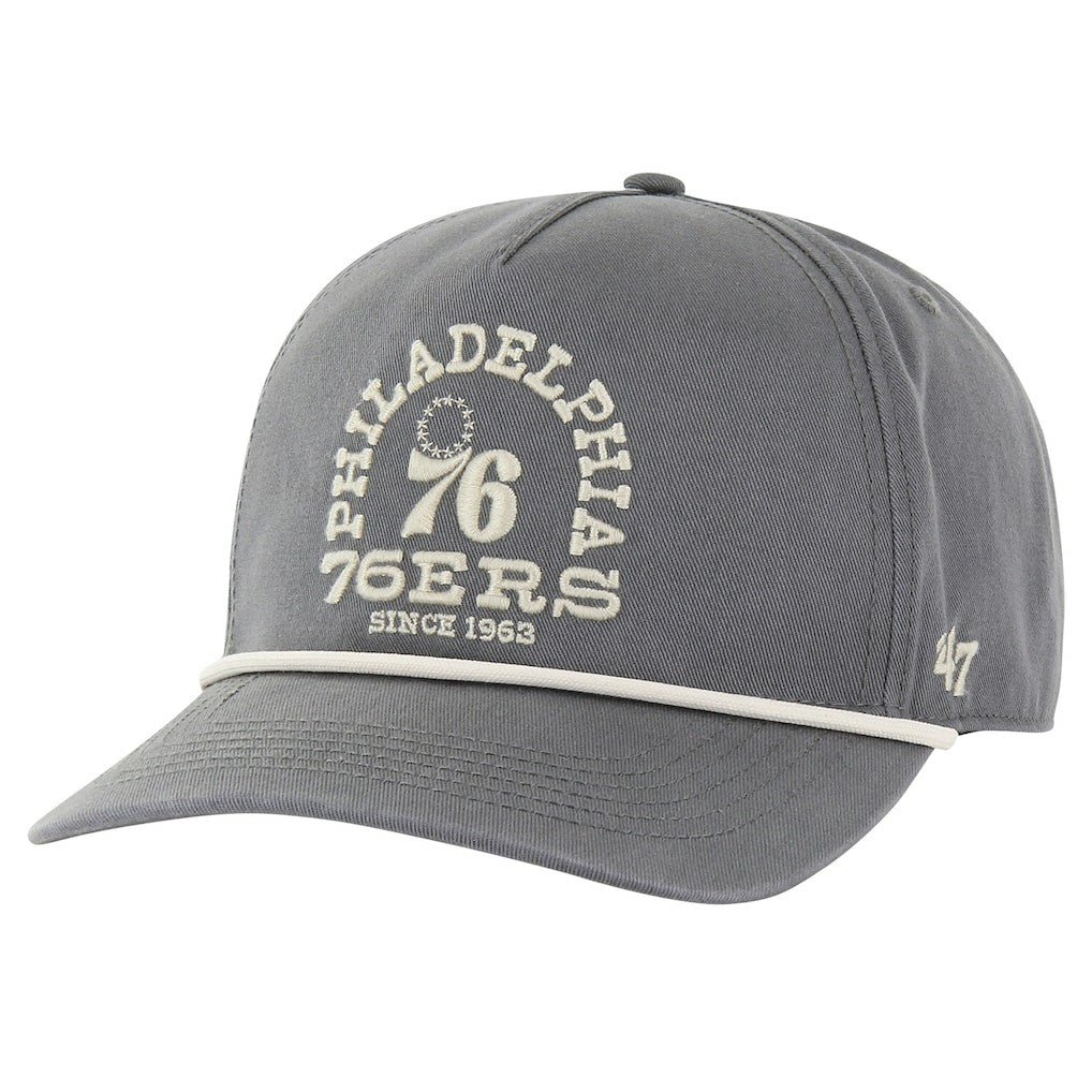 Charcoal Philadelphia 76ers '47 Canyon Ranchero Hitch Adjustable Hat | NBA
