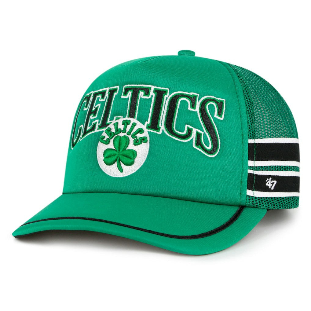 Kelly Green Boston Celtics '47 Sidebrand Stripes Trucker Adjustable Hat | NBA