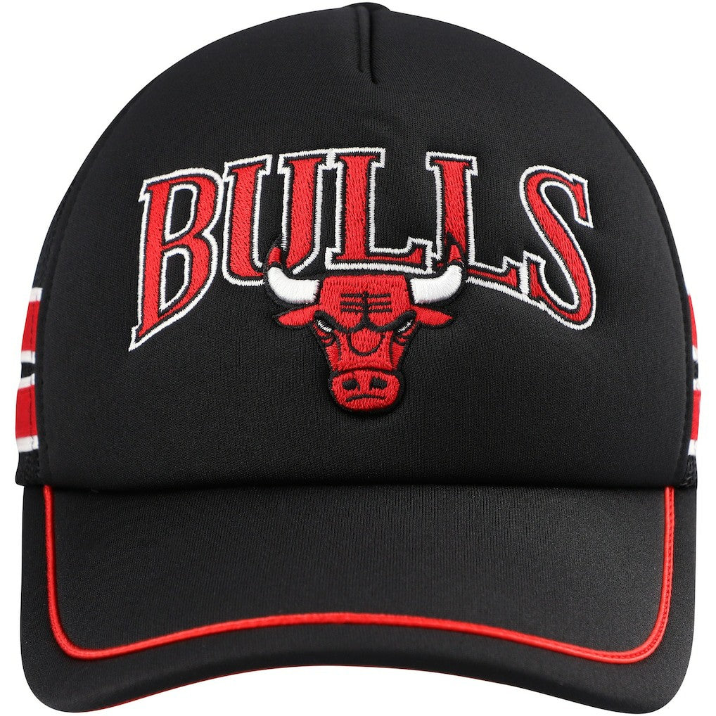 Black Chicago Bulls '47 Sidebrand Stripes Trucker Adjustable Hat | NBA