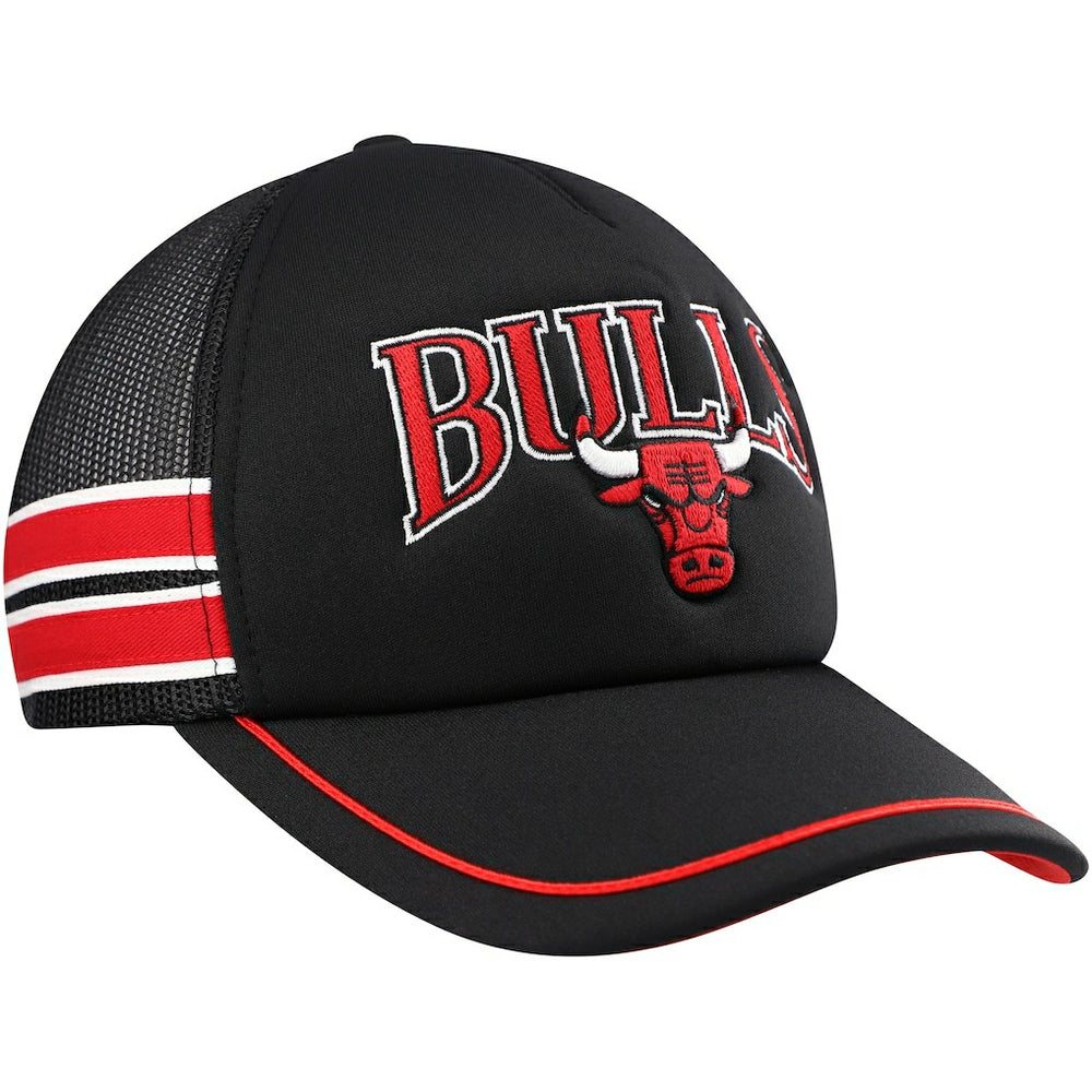 Black Chicago Bulls '47 Sidebrand Stripes Trucker Adjustable Hat | NBA