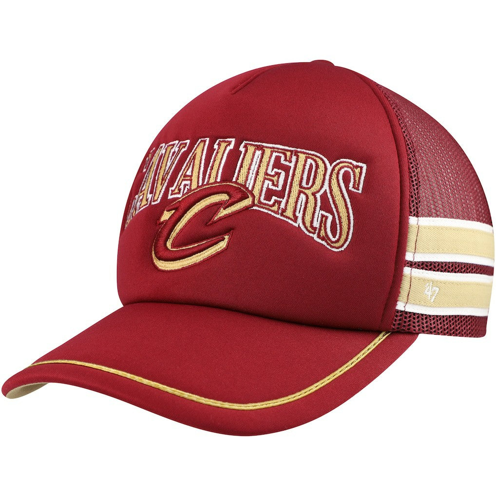 Wine Cleveland Cavaliers '47 Sidebrand Stripes Trucker Adjustable Hat sale | NBA