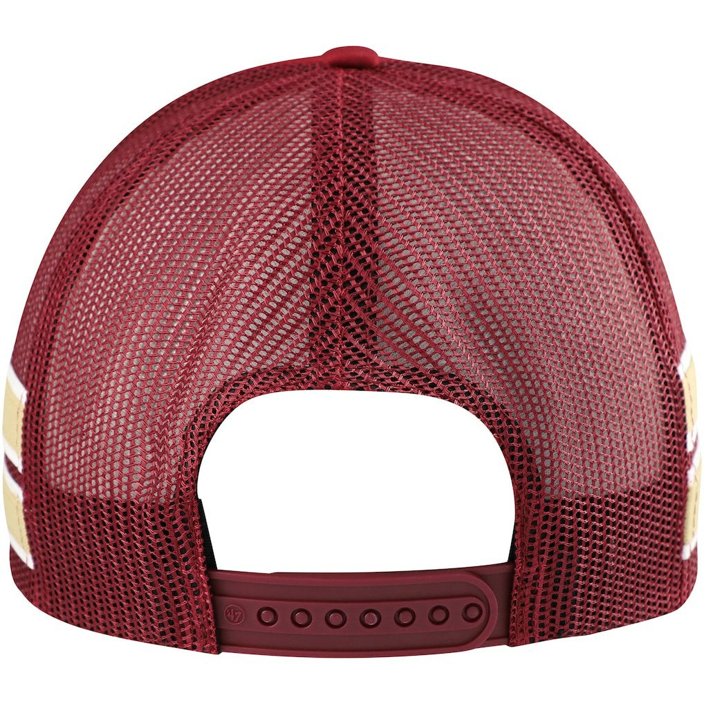 Wine Cleveland Cavaliers '47 Sidebrand Stripes Trucker Adjustable Hat sale | NBA