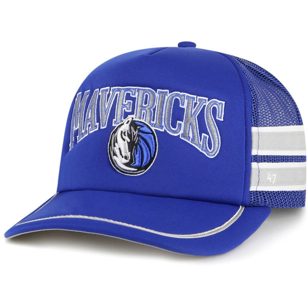 Blue Dallas Mavericks '47 Sidebrand Stripes Trucker Adjustable Hat sale | NBA