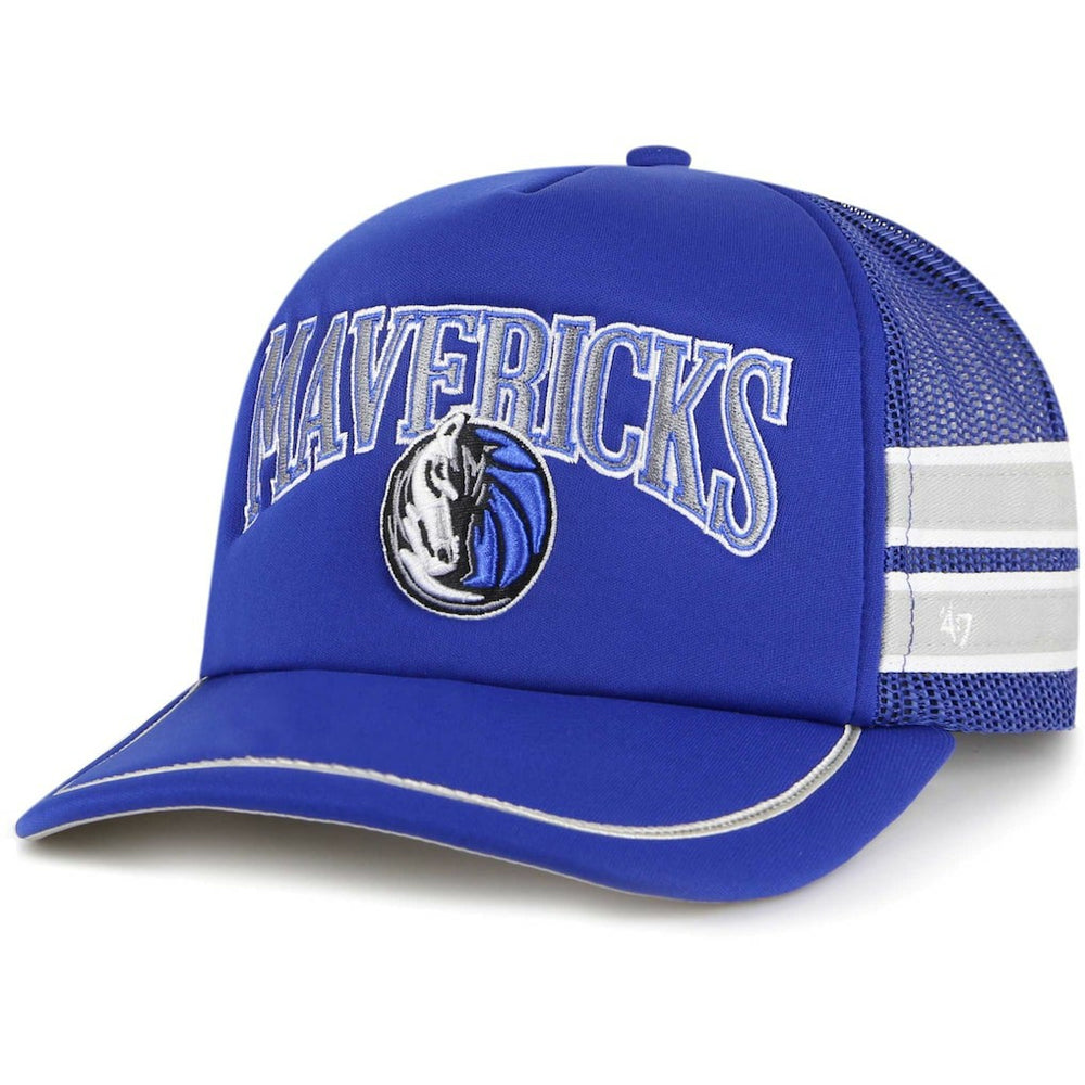 Blue Dallas Mavericks '47 Sidebrand Stripes Trucker Adjustable Hat sale | NBA