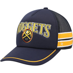 Navy Denver Nuggets '47 Sidebrand Stripes Trucker Adjustable Hat sale | NBA