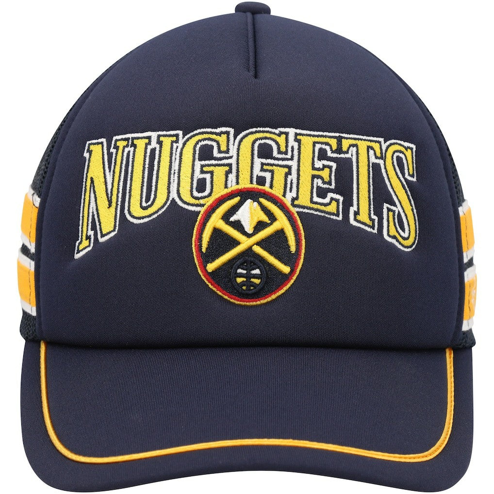 Navy Denver Nuggets '47 Sidebrand Stripes Trucker Adjustable Hat sale | NBA