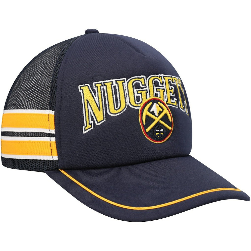 Navy Denver Nuggets '47 Sidebrand Stripes Trucker Adjustable Hat sale | NBA