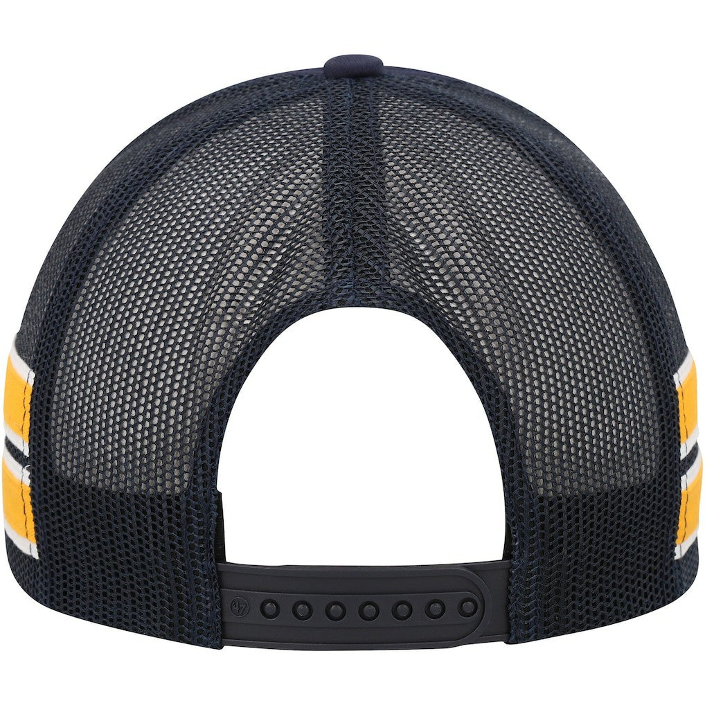 Navy Denver Nuggets '47 Sidebrand Stripes Trucker Adjustable Hat sale | NBA