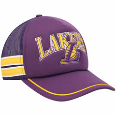 Purple Los Angeles Lakers '47 Sidebrand Stripes Trucker Adjustable Hat | NBA