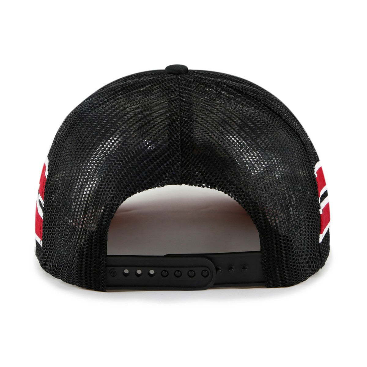 Black Miami Heat '47 Sidebrand Stripes Trucker Adjustable Hat | NBA