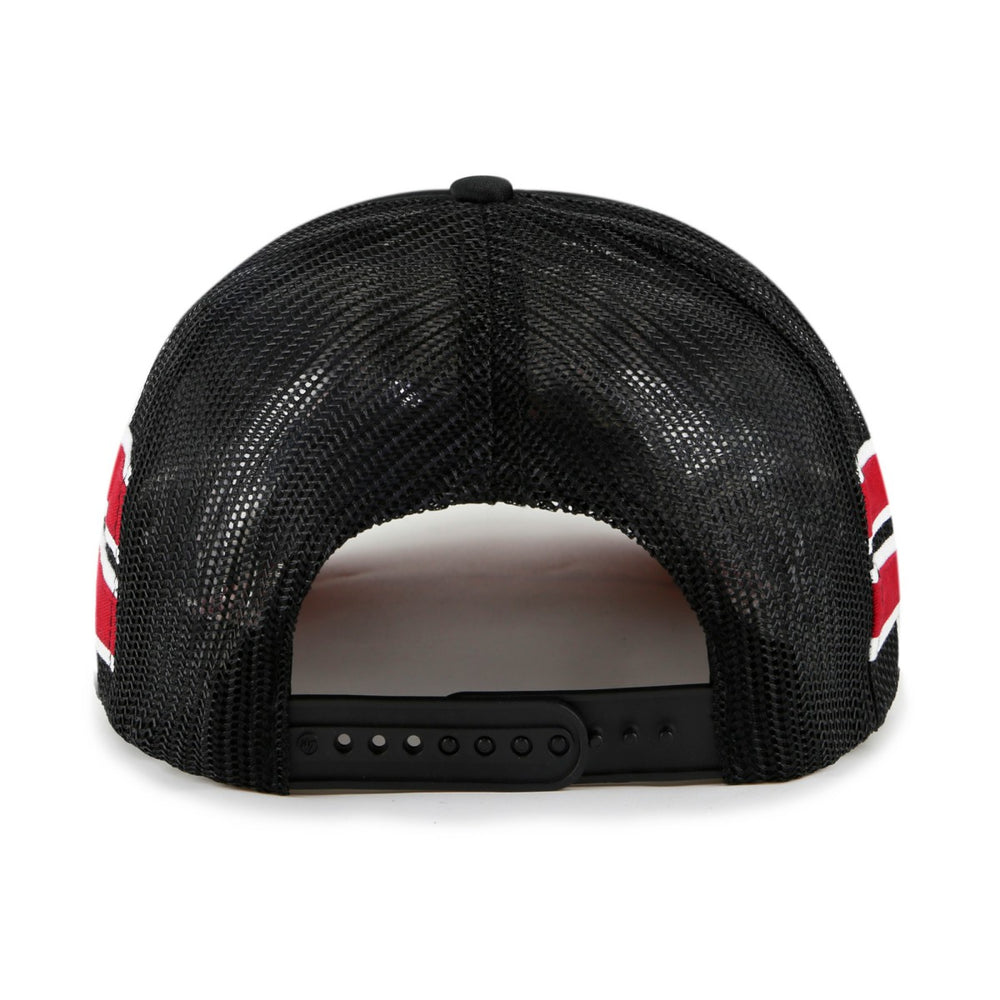 Black Miami Heat '47 Sidebrand Stripes Trucker Adjustable Hat | NBA